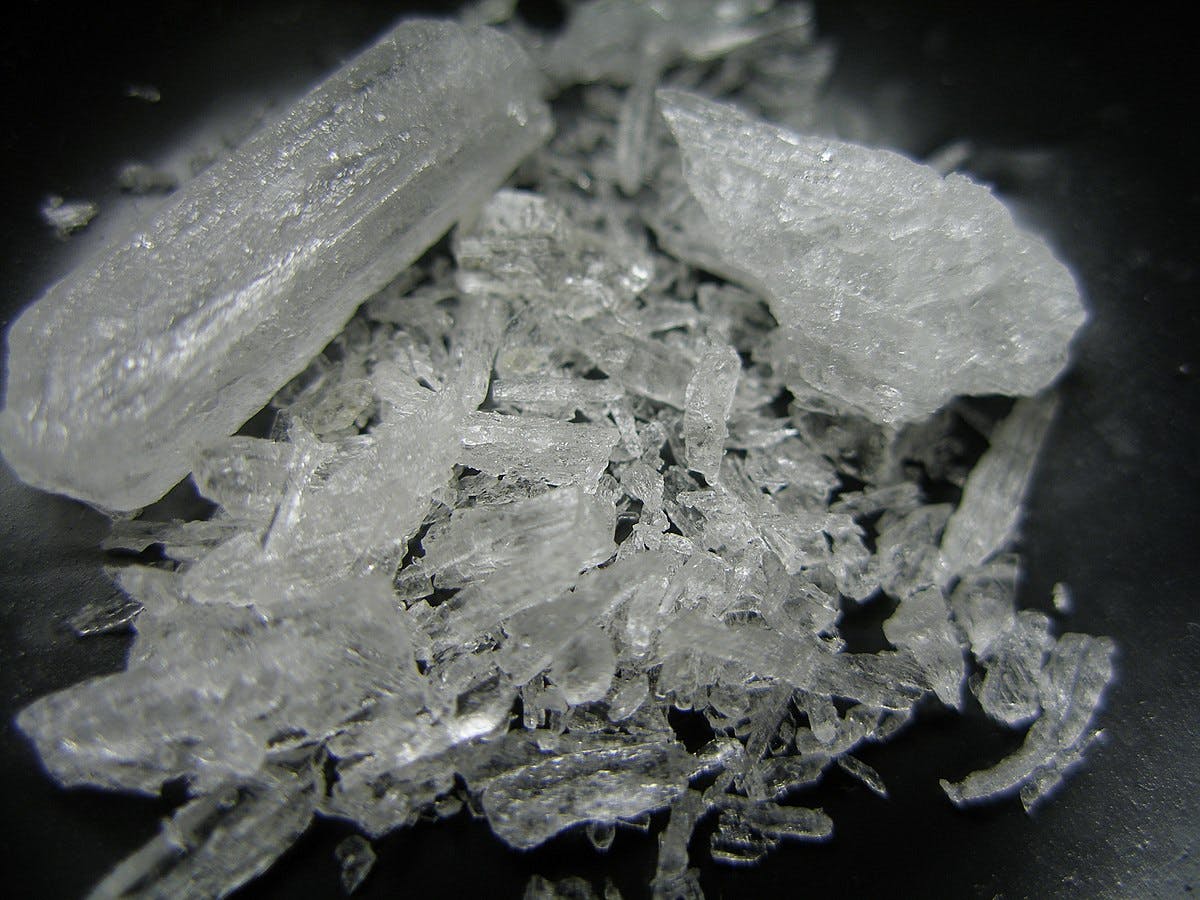 An image of crystal methamphetamine.